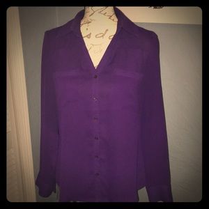Deep purple long sleeve portoffino dress shirt